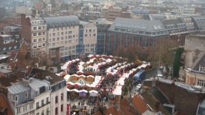 View of the Christmas Market up high on the Ferris Wheel. Photo by Jess B.